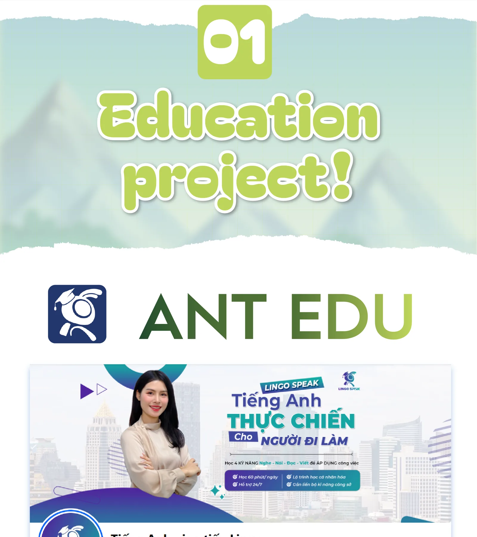 01 Education project — Ant Edu, fanpage Tiếng Anh giao tiếp Lingo Speak