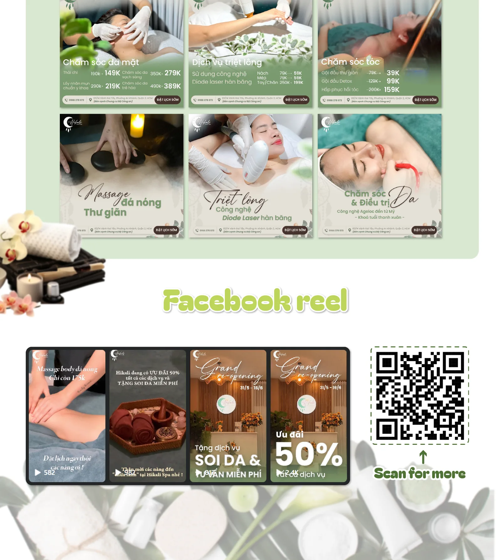 Hikali service posts and Facebook reels